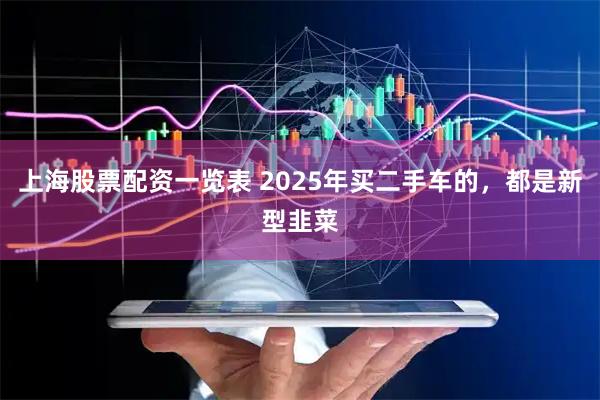 上海股票配资一览表 2025年买二手车的,都是新型韭菜